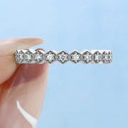 Hexagonal Style Full Eternity Pave Setting Wedding Band Mapple Gems